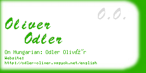 oliver odler business card